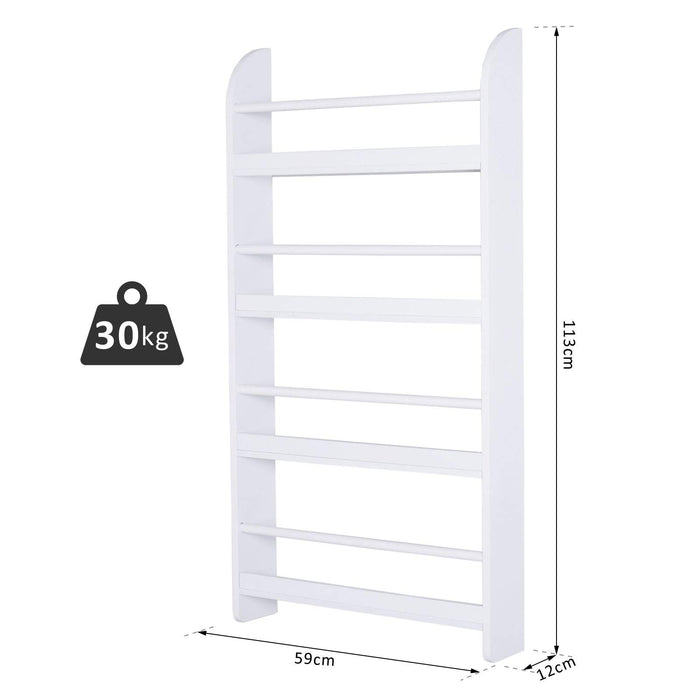 HOMCOM Magazine Holder White 590 x 120 x 1,130 mm