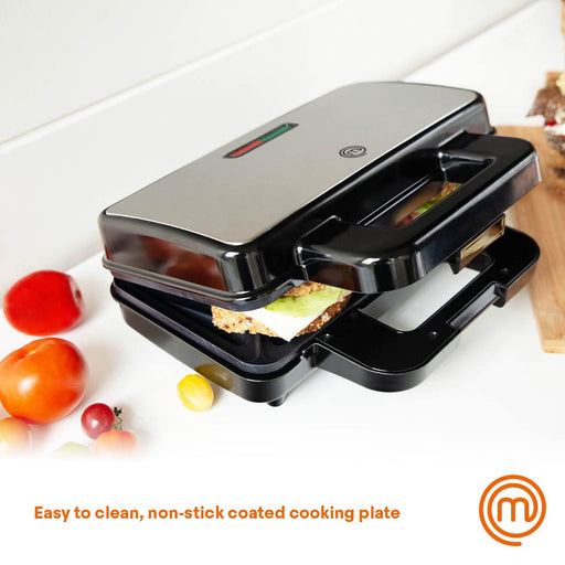 MasterChef Toaster Stainless Steel, Bakelite, Non-Stick Coating UK Black