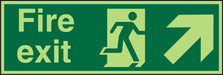 Fire Exit Sign Up Right Arrow Plastic Green 10 x 30 cm