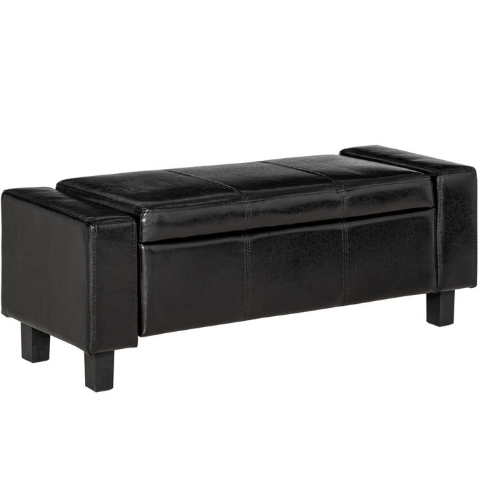 HOMCOM Ottoman Bench Storage Black