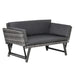 OutSunny Sofa 630 x 1,670 x 660 mm Steel, Rattan, PL (Polyester) Grey