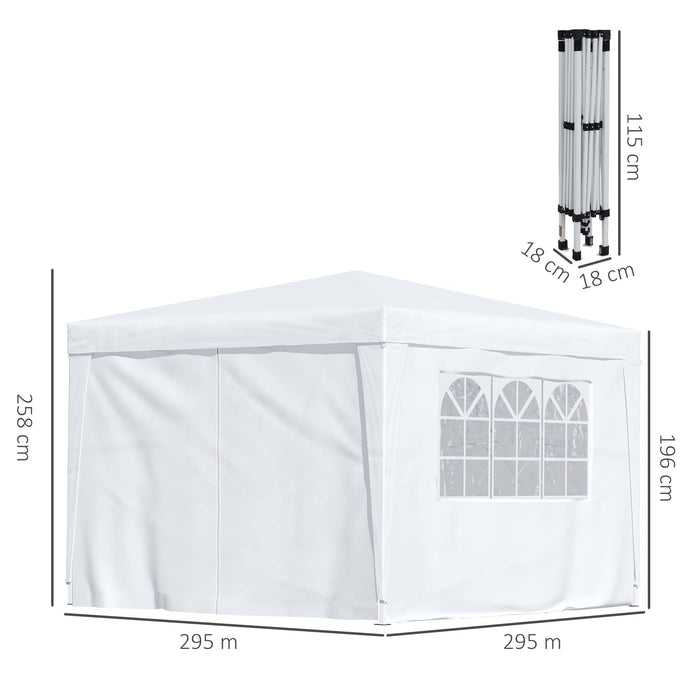 OutSunny Pop Up Gazebo Outdoors Water proof White 3000 x 3000 mm