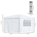 OutSunny Pop Up Gazebo Outdoors Water proof White 3000 x 3000 mm