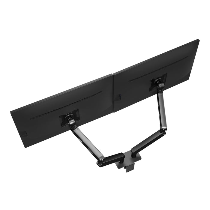 AOC AM420B - Mounting kit (grommet mount, clamp, monitor arm, gas spring) - for 2 flat panels - simple and sleek - aluminium alloy - black - screen size: 17"-34" - desk-mountable