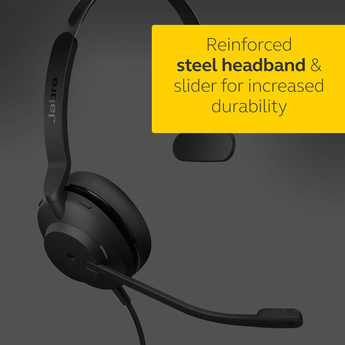 Jabra Evolve2 30 MS Mono - Headset - on-ear - wired - USB-C - Certified for Microsoft Teams