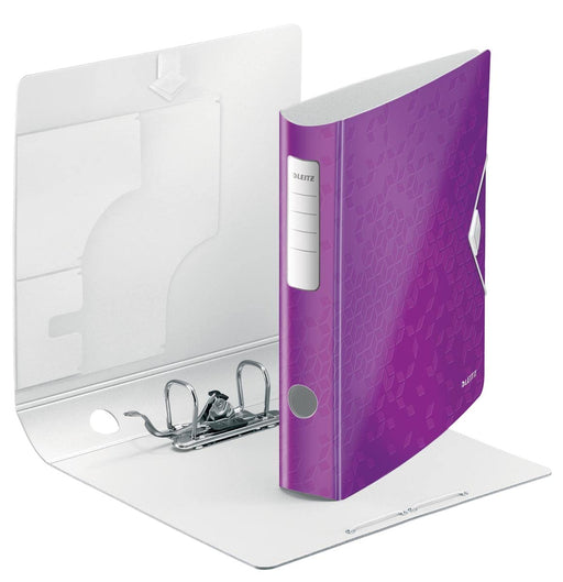 Leitz 180° Active WOW Lever Arch File A4 60 mm Purple 2 ring 1107 Polyfoam Portrait Pack of 5