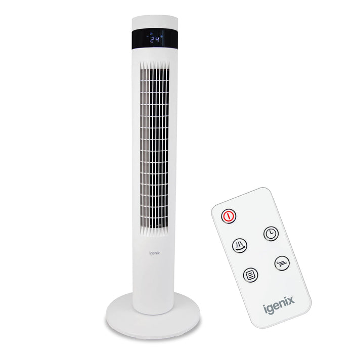 igenix Tower Fan IGFD6035W Non Height Adjustable Main 50 W Plastic White 3 30 x 30 x 90 cm