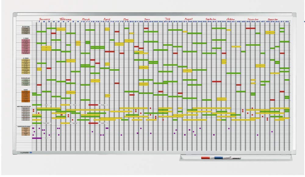 Legamaster Professional Year Planner White 200 x 100 cm