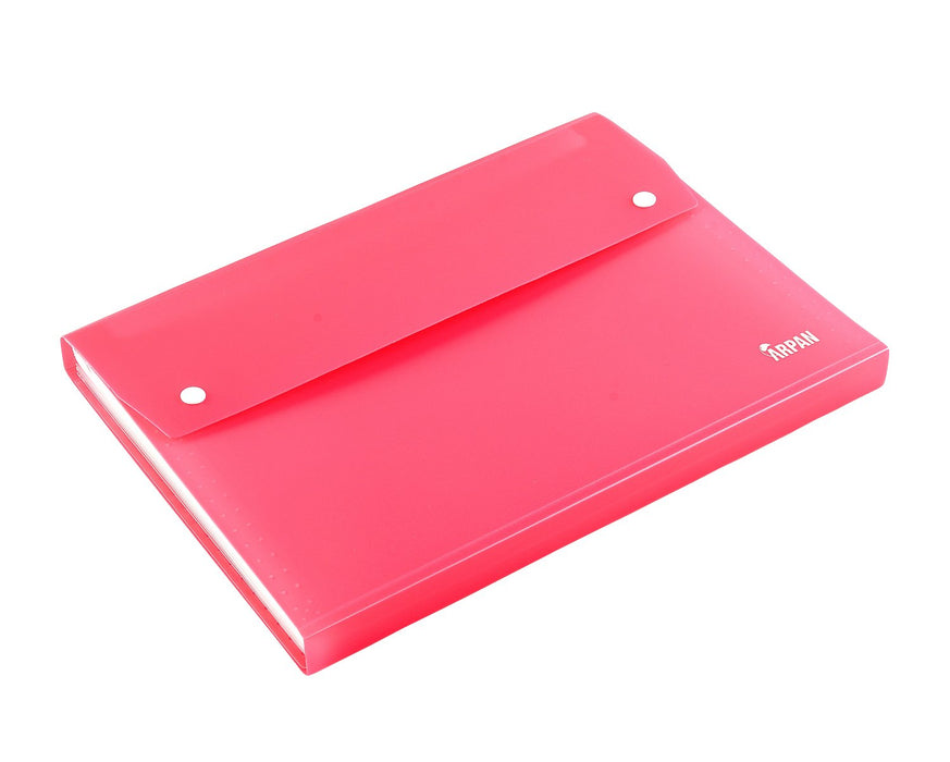 ARPAN A4 Expanding File Folder ST-9604 Pink Plastic 24 x 33 x 2 cm