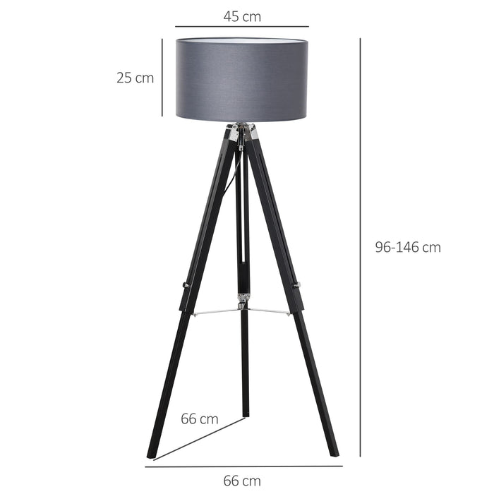 HOMCOM Adjustable Height Floor Lamp Black, Grey