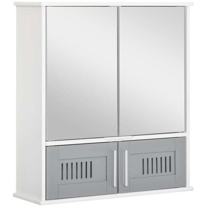 kleankin Mirror Cabinet Grey 175 x 600 mm