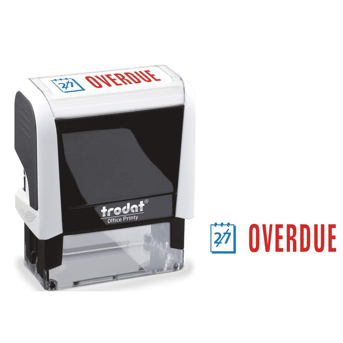 Tordat Printy 4912 Overdue Self-Inking Stamp 46 x 18mm Blue, Red