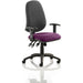 Dynamic Independent Seat & Back Task Operator Chair Height Adjustable Arms Eclipse Plus XL Black Back, Tansy purple Seat Without Headrest High Back