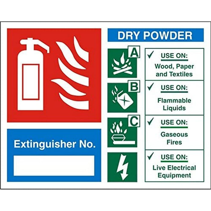 Fire Extinguisher Sign Dry Powder Extinguisher No. Plastic 12 x 15 cm