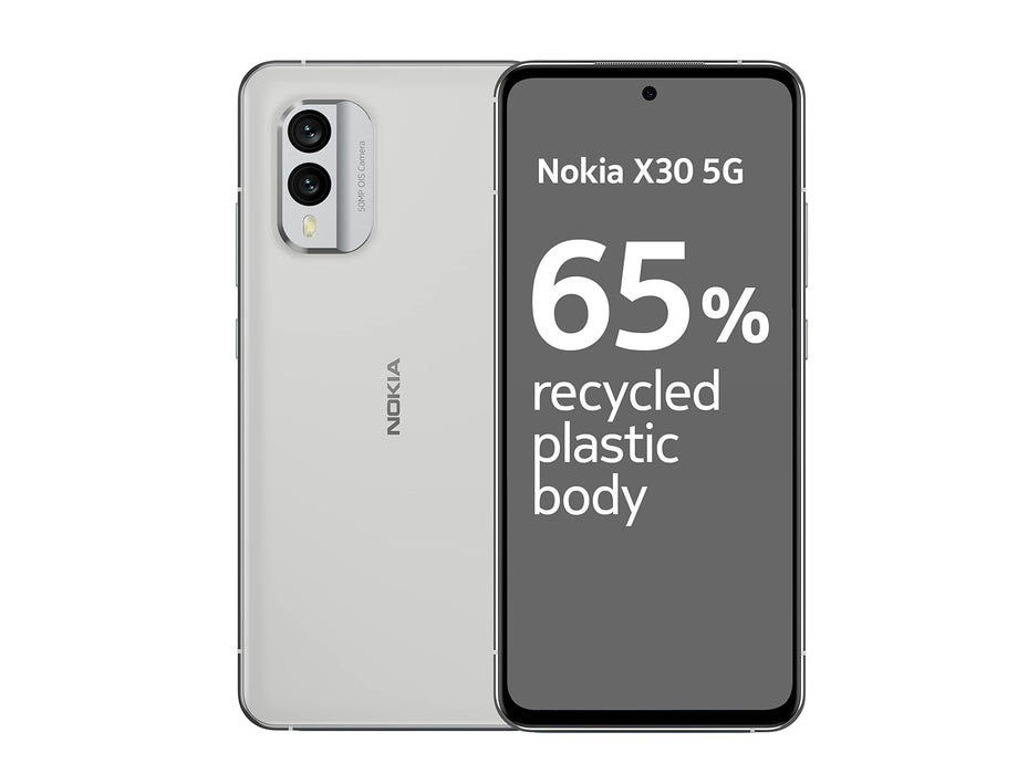 Nokia X30 6.43 Inch 5G Dual SIM Qualcomm Snapdragon 695 6GB RAM 128GB Storage Android 12 Mobile Phone White