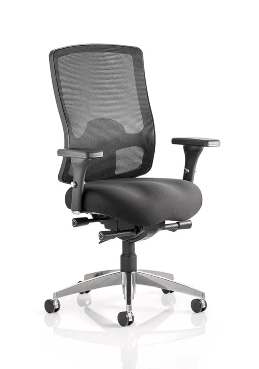 Dynamic Synchro Tilt Task Operator Chair Height Adjustable Arms Regent Black Back, Bergamot Cherry Seat Without Headrest High Back