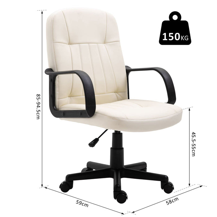 HOMCOM Office Chair 5550-3478CW Creamy White 60 (W) x 59.5 (D) x 104 (H) mm