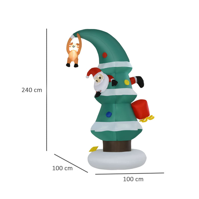 HOMCOM Christmas Tree with Santa Inflatable 100 x 240 cm