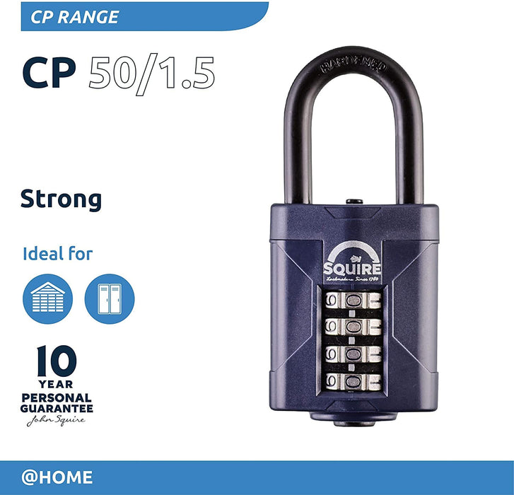 SQUIRE Combination Padlock CP50/1.5 Hardened Steel