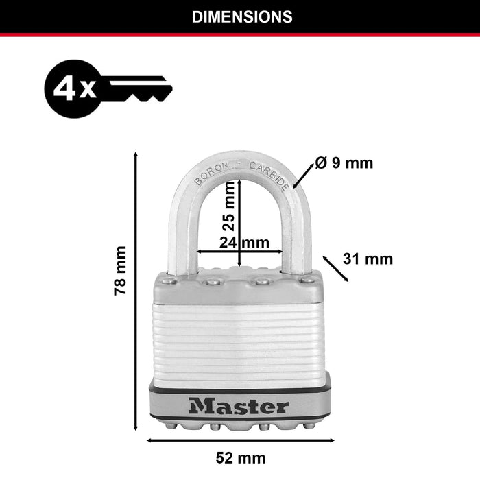 MASTERLOCK Padlock M5EURD Boron Carbide