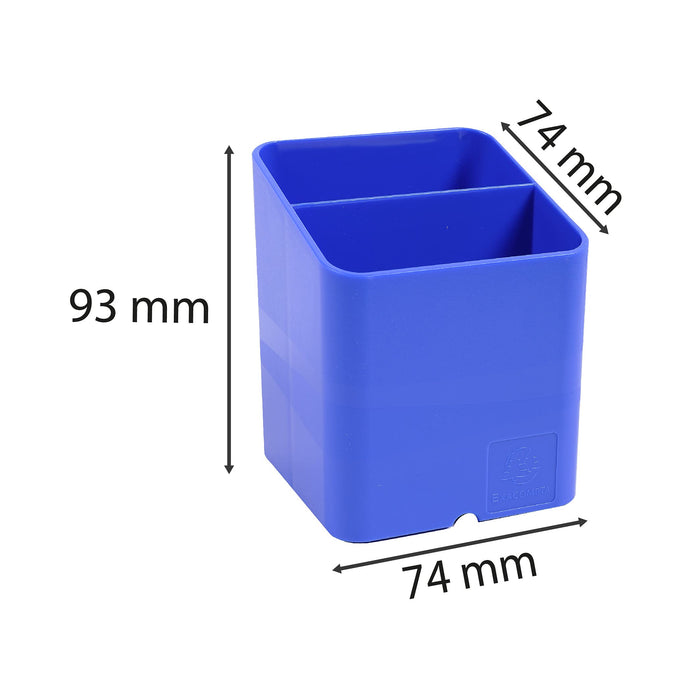 Exacompta Iderama Pen Box Plastic Ice Blue 7.4 x 7.4 x 9.3 cm