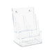 Deflecto 3 Tier 6 Pocket 1/3 A4 Portrait Slanted Free Standing or Wall Mounted Literature Display Holder Crystal Clear - 77401