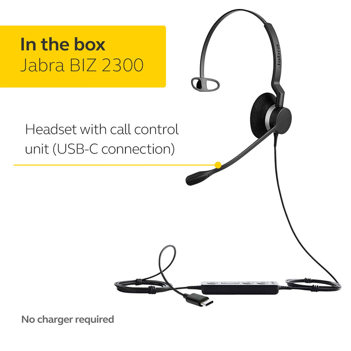 Jabra BIZ 2300 QD Mono - Headset - on-ear - convertible - wired - USB-C