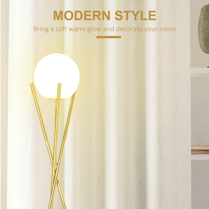 HOMCOM Floor Lamp B31-408V70WT Gold Tone