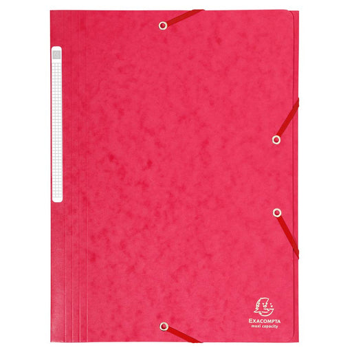 Exacompta 3 Flap Folder 17109H A4 Red 425gsm Pressboard 24x32cm Pack of 25