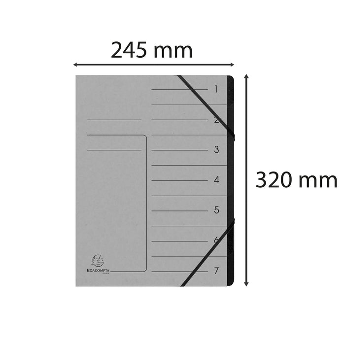 Exacompta Multipart File 541711E A4 Mottled Pressboard Grey 24.5 (W) x 0.5 (D) x 32 (H) cm Pack of 10