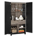 DOREL HOME Carver PB, Paper Wrap; Metal Storage Cabinet Non Lockable 800.00 (W) x 391.00 (D) x 1,631.00 (H) mm Black