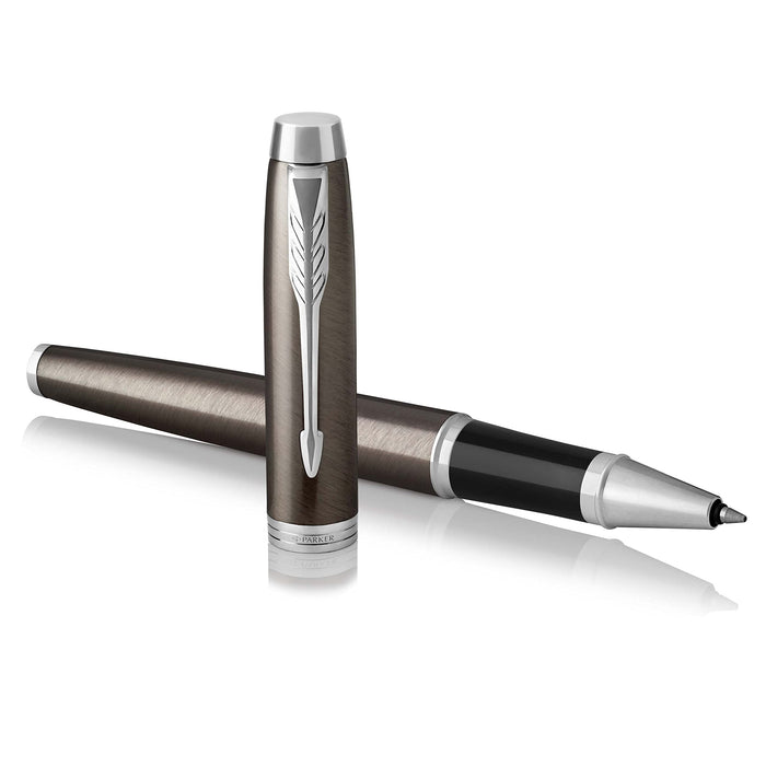 Parker IM Rollerball Pen Dark Espresso Barrel with Chrome Trim Fine Black