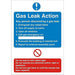 Fire Sign Gas Leak Plastic 30 x 20 cm