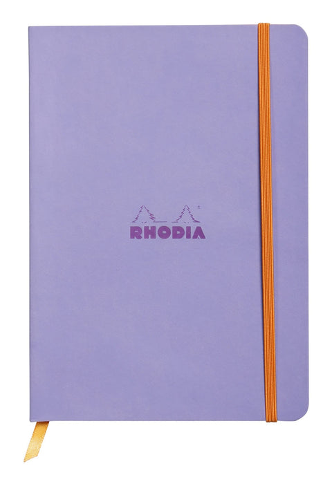 Rhodia Notebook 117409C A5 Ruled Glued Side Bound Faux Leather Soft Cover Iris 160 Pages 80 Sheets