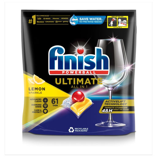 Finish Dishwasher Tablets Ultimate All-in-One Lemon Sparkle Pack of 61