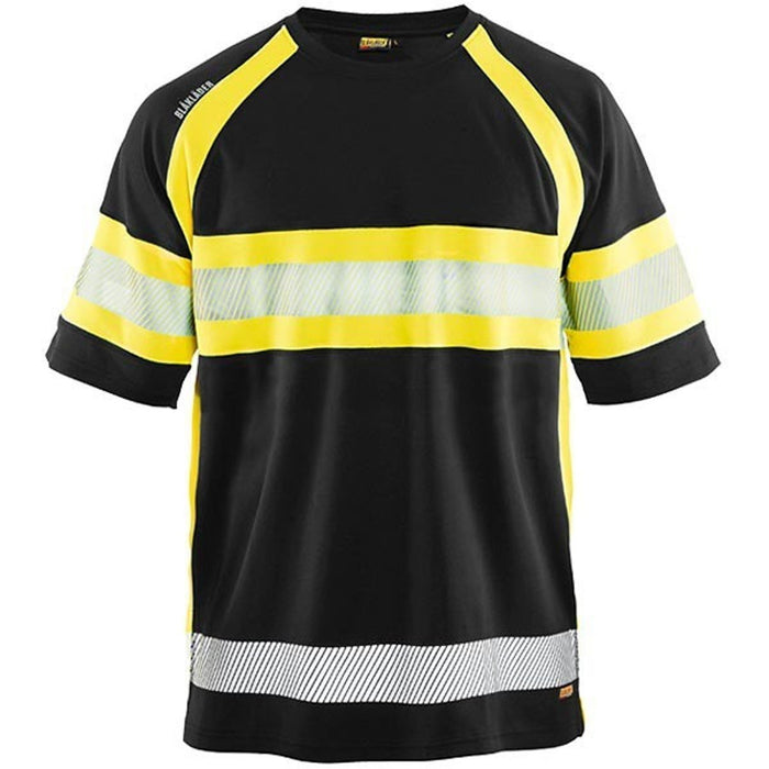 BLÅKLÄDER T-shirt 33371051 PL (Polyester) Black, Yellow Size XXXL