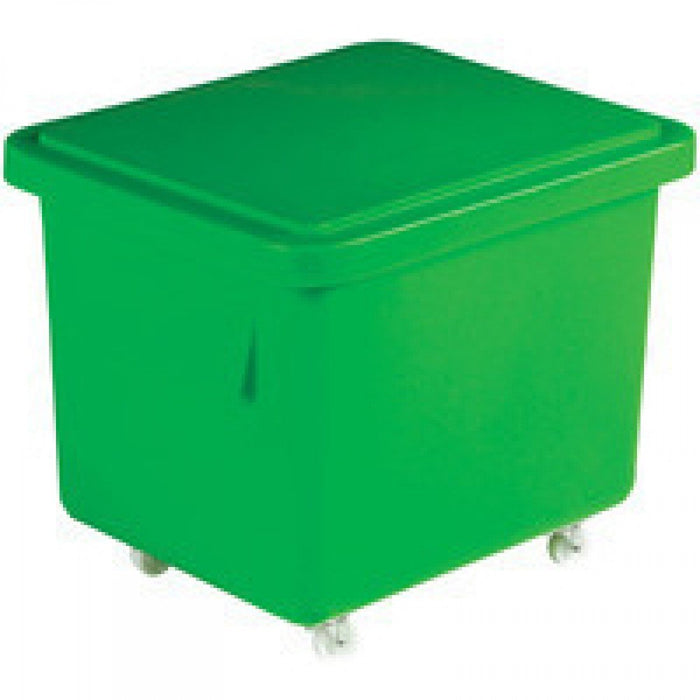 SLINGSBY mini mobile plastic container with close-fitting lid - 50 kg capacity - green