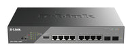 D-Link DSS 200G-10MP - Switch - Managed - 8 x 10/100/1000 (PoE) + 2 x Gigabit SFP - rack-mountable - PoE (130 W)