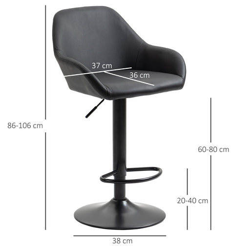 HOMCOM Bar Stool 835-733V70BK Black