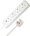 brennenstuhl 4-Way Extension Lead UK with Neon Indicator 2m White