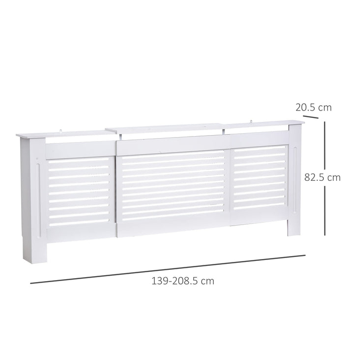 HOMCOM 140-204L x 21W x 83H cm MDF Radiator Cover MDF-White