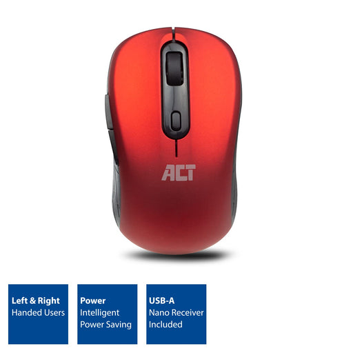 ACT AC5135 Mouse Wireless With USB Red