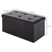 HOMCOM Folding Storage Ottoman Faux Leather Brown