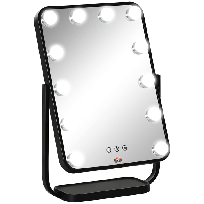 HOMCOM Mirror ABS (Acrylonitril-butadieen-styreen), Glass,Metal Black 32.8 x 11 x 47.4 cm