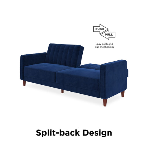 DOREL HOME 3 Seat Sofa BLUE Velvet 2,070.10 (W) x 863.30 (D) x 863.30 (H) mm