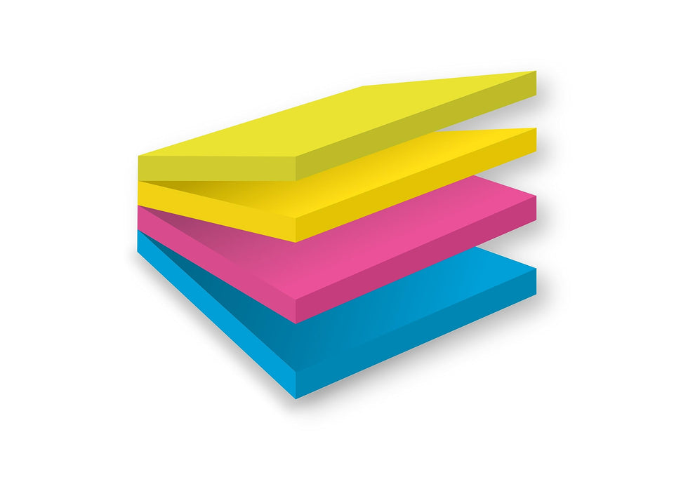 Post-it Super Sticky Notes Cube 76 x 76 mm Neon Assorted Colours 75 sheets