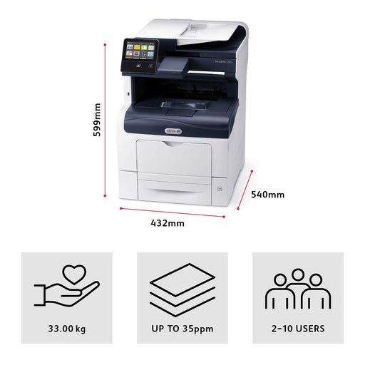 Xerox VersaLink C405V/DN - Multifunction printer - colour - laser - Legal (216 x 356 mm) (original) - A4/Legal (media) - up to 36 ppm (copying) - up to 36 ppm (printing) - 700 sheets - 33.6 Kbps - Gigabit LAN, NFC, USB 3.0