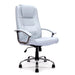 Nautilus Designs Ltd. High Back Leather Faced Executive Armchair with Integral Headrest and Chrome Base Silver