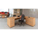 Dynamic Radial Left Hand Crescent Desk Oak MFC Cantilever Leg Grey Frame Impulse 1800/1200 x 600/800 x 730mm