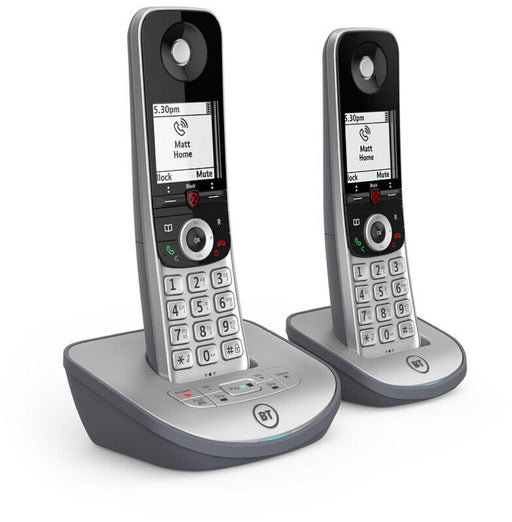 BT Digital Cordless Phone with Answer Machine Silver Pack of 2